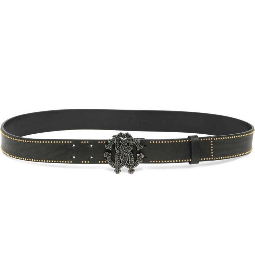 ROBERTO CAVALLI Snake Buckle Leather Belt